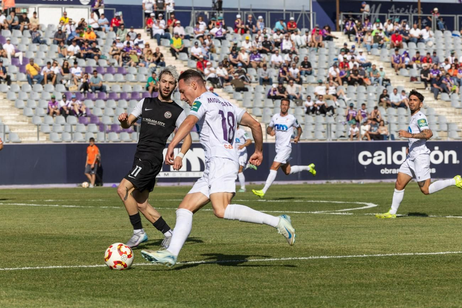 Migue García, en el choque en casa ante el Málaga City.