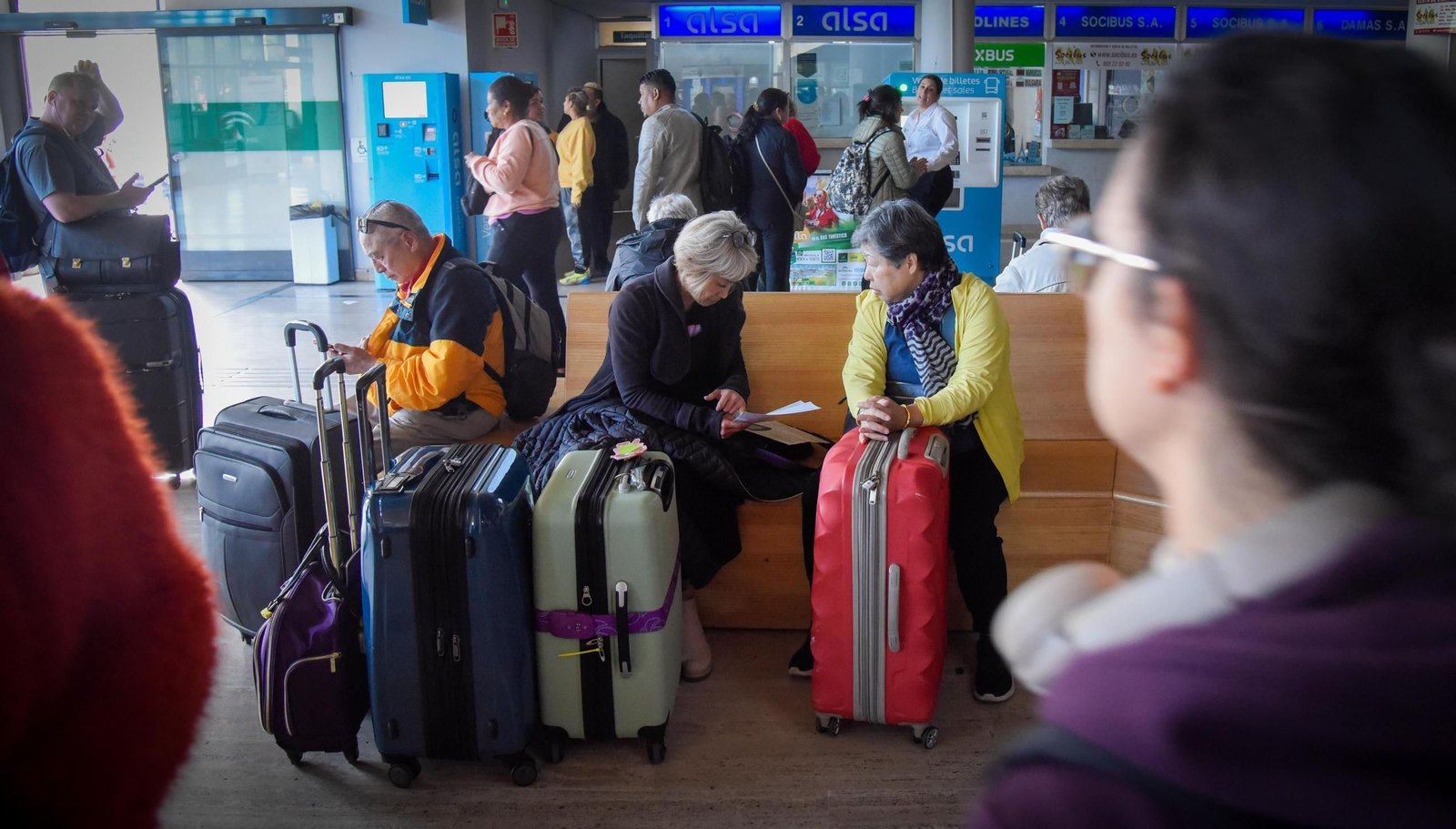 Protesta de Tussam por la huelga nacional de transporte público