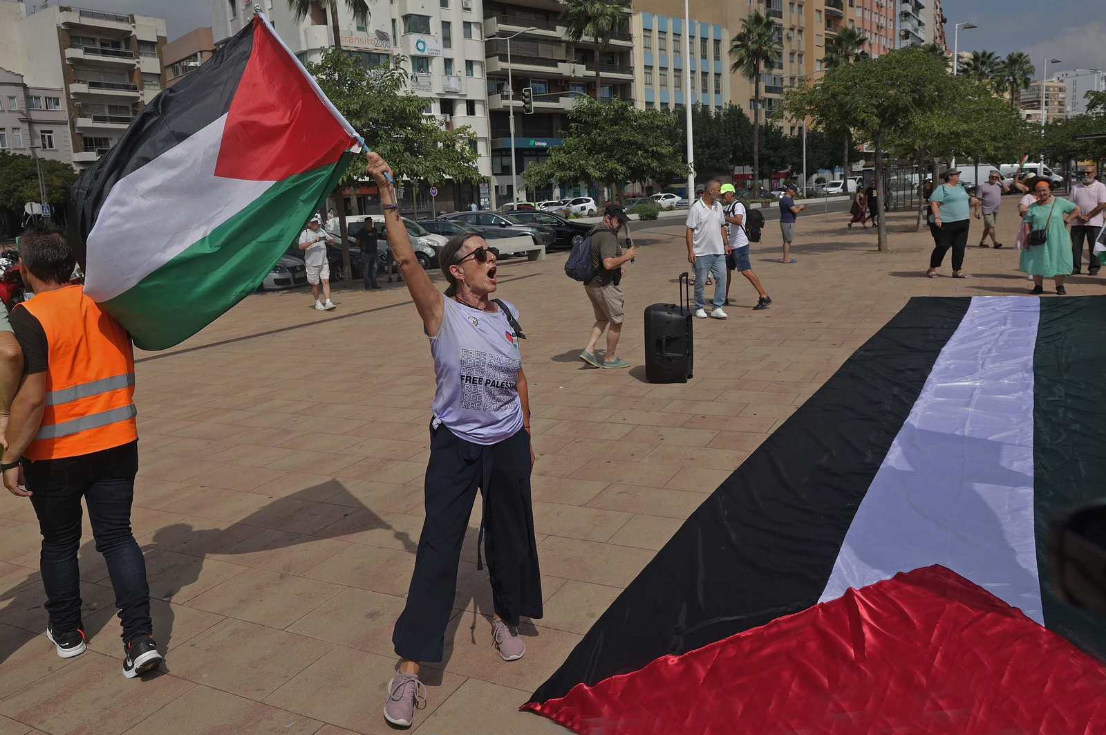Fotos de la manifestación contra el uso del Puerto de Algeciras, para las operaciones de abastecimiento de Israel en la guerra con Gaza