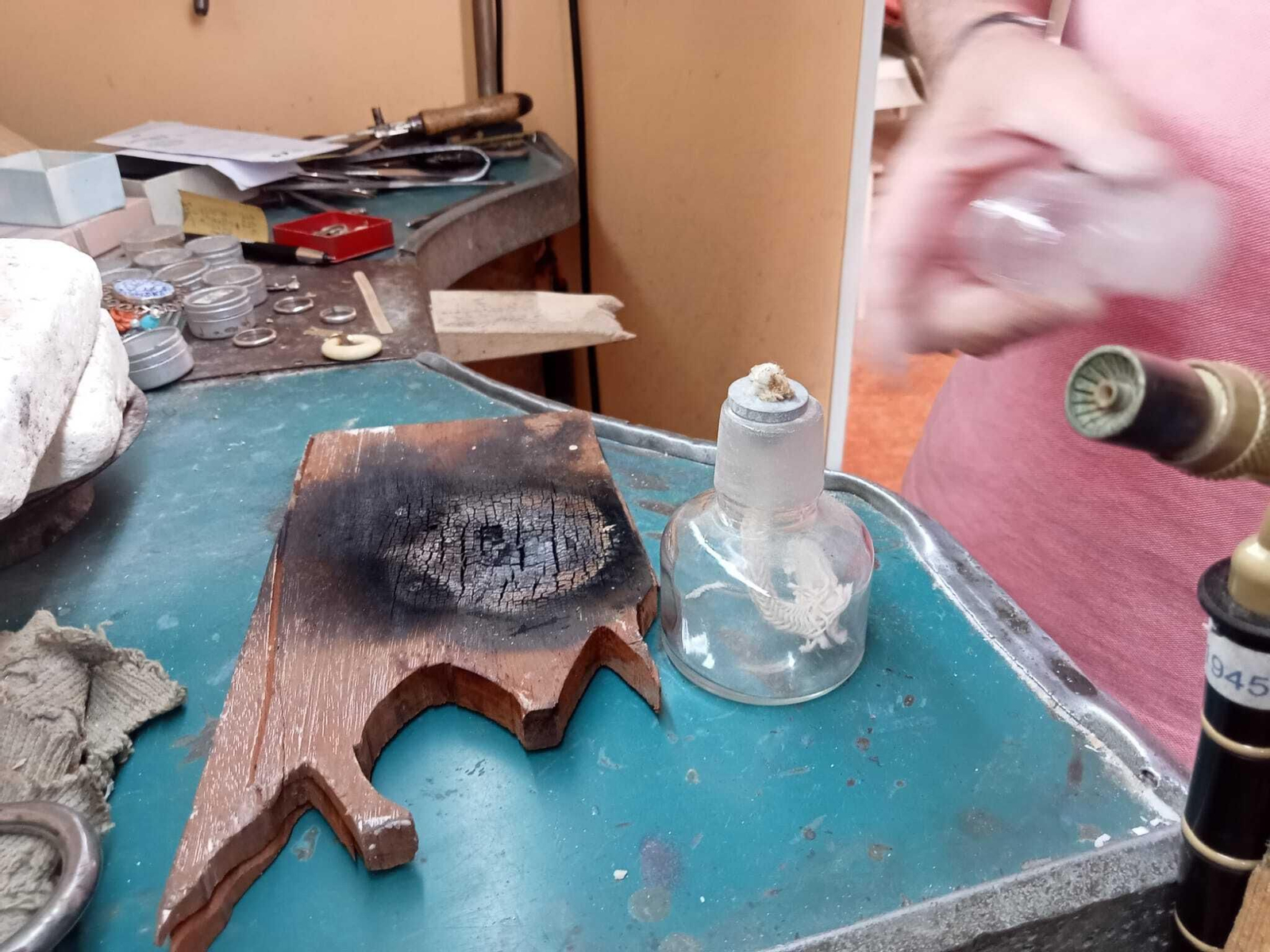 Lámpara de cristal antigua para pegar perlas Lampara de cristal antigua para pegar perlas