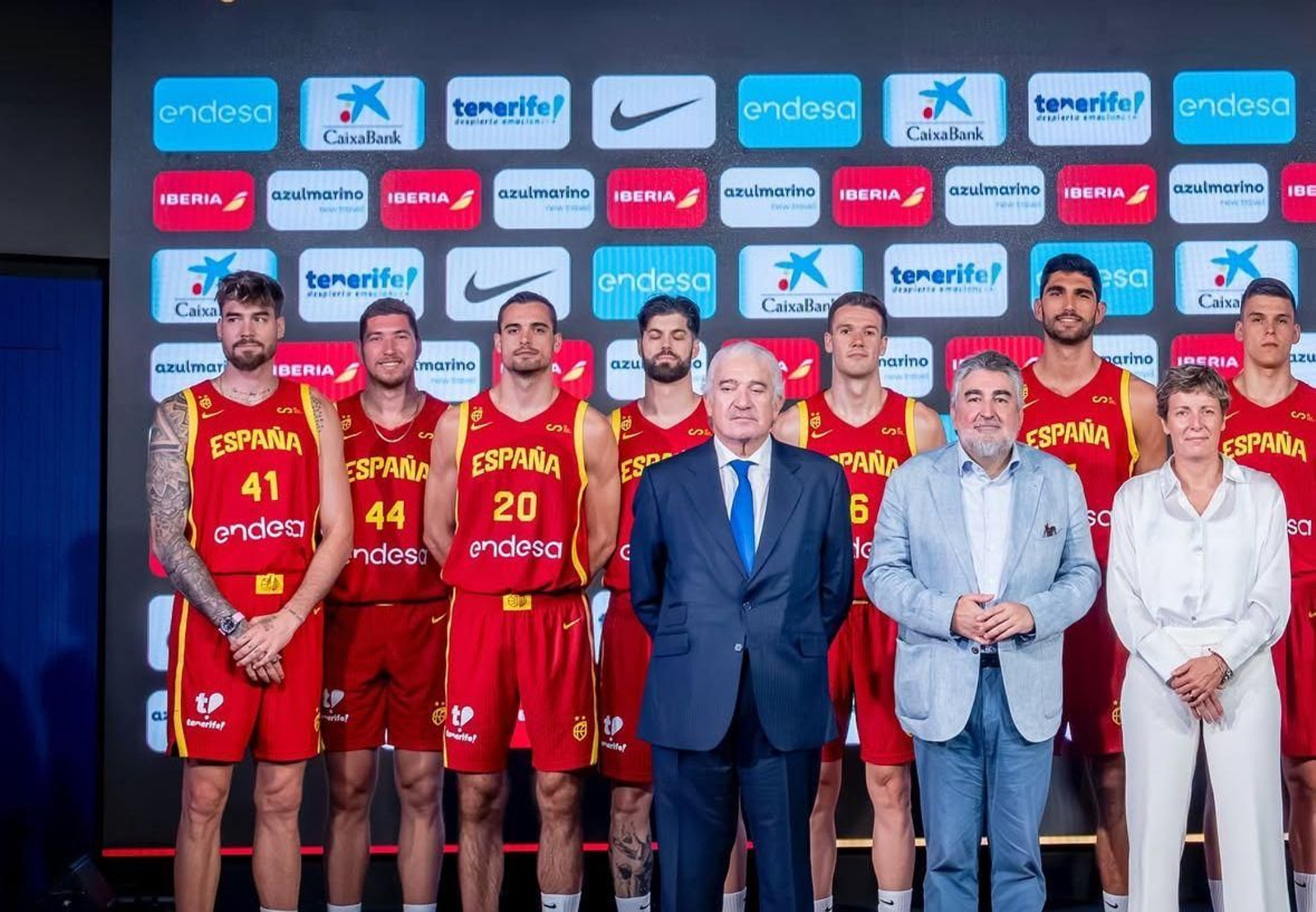 Alberto Díaz y Mario Saint-Supéry, en la presentación de España para el Eurobasket