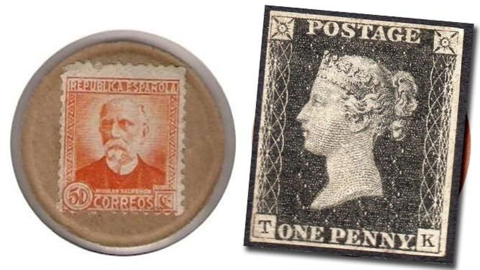 Sellos y moneda de cartón