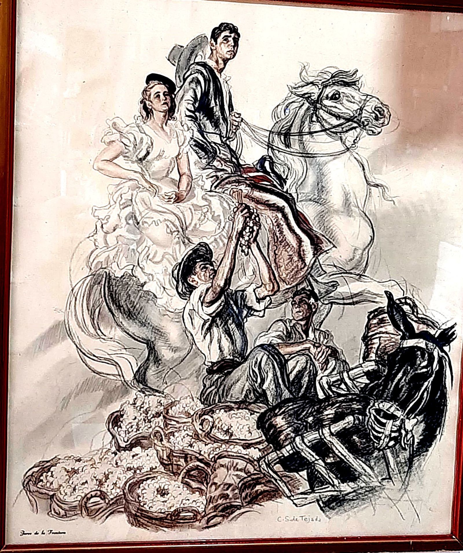 Dibujo alegórico de Sáez de Tejada.