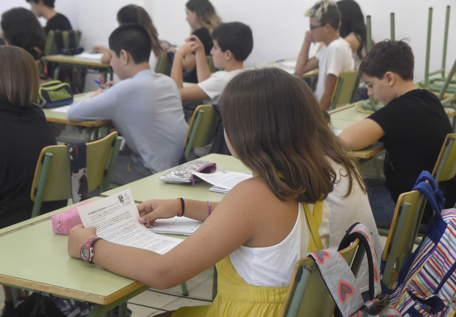 Alumnos de un instituto de la capital durante una clase antes del coronavirus.
