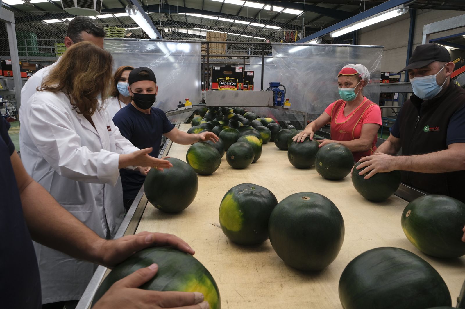 Fotogalería visita de Carmen Crespo a Grupo Caparrós. Almería