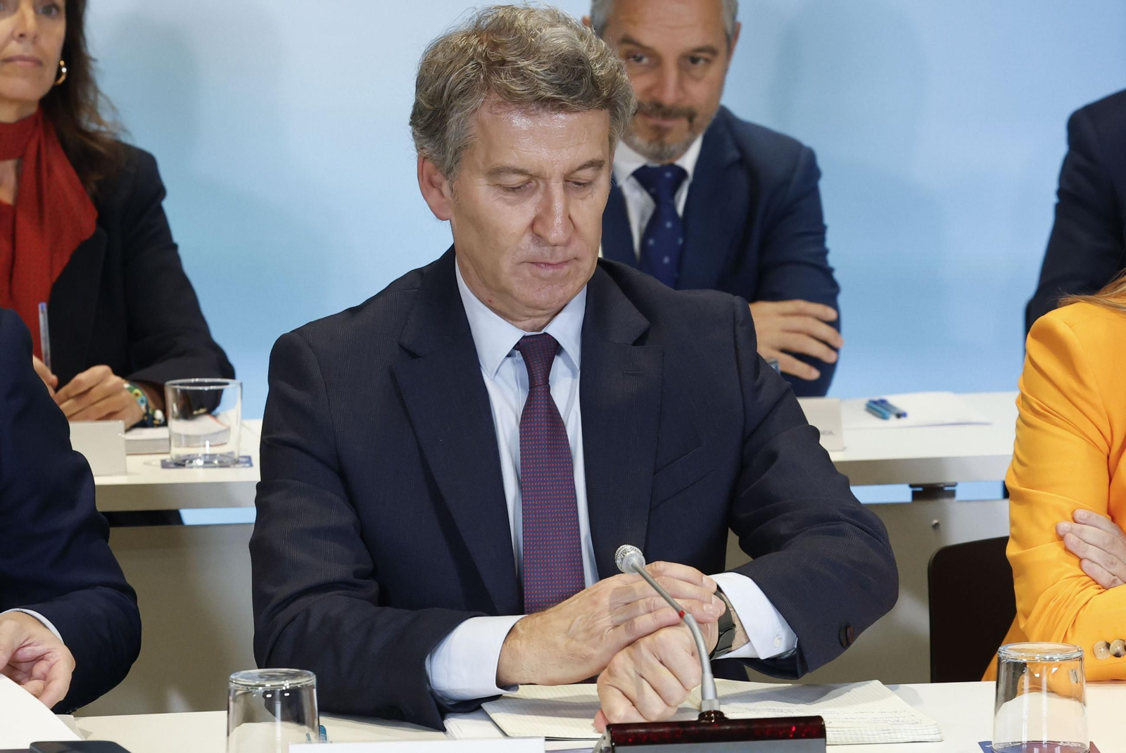 El presidente del PP, Alberto Núñez Feijóo, este lunes.