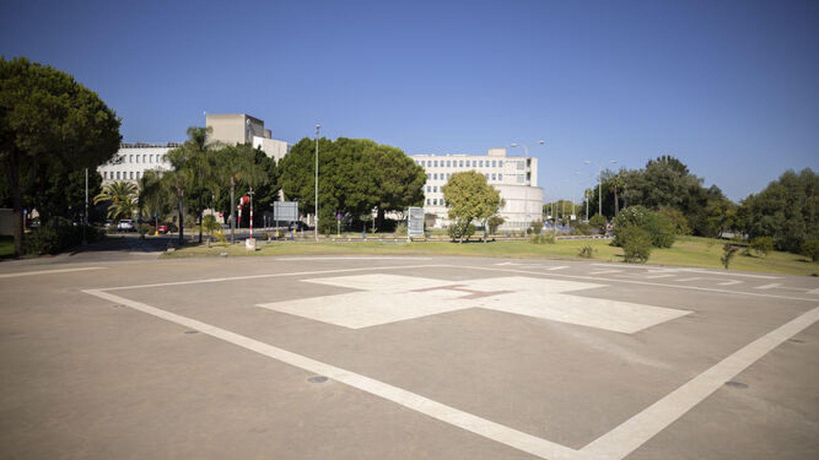 Zona del helipuerto del hospital Juan Ramón Jiménez.