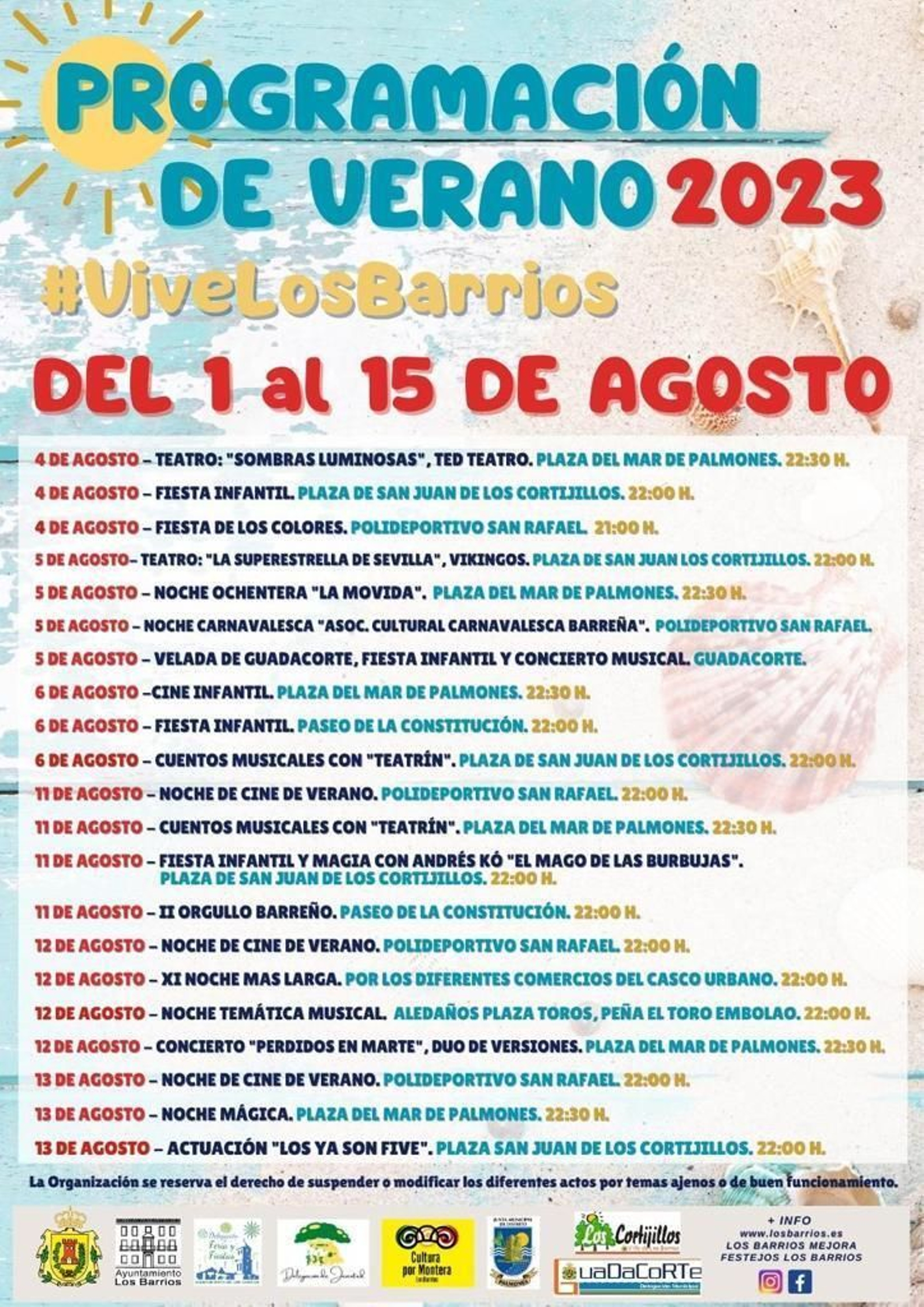 Programación para primera quincena de agosto