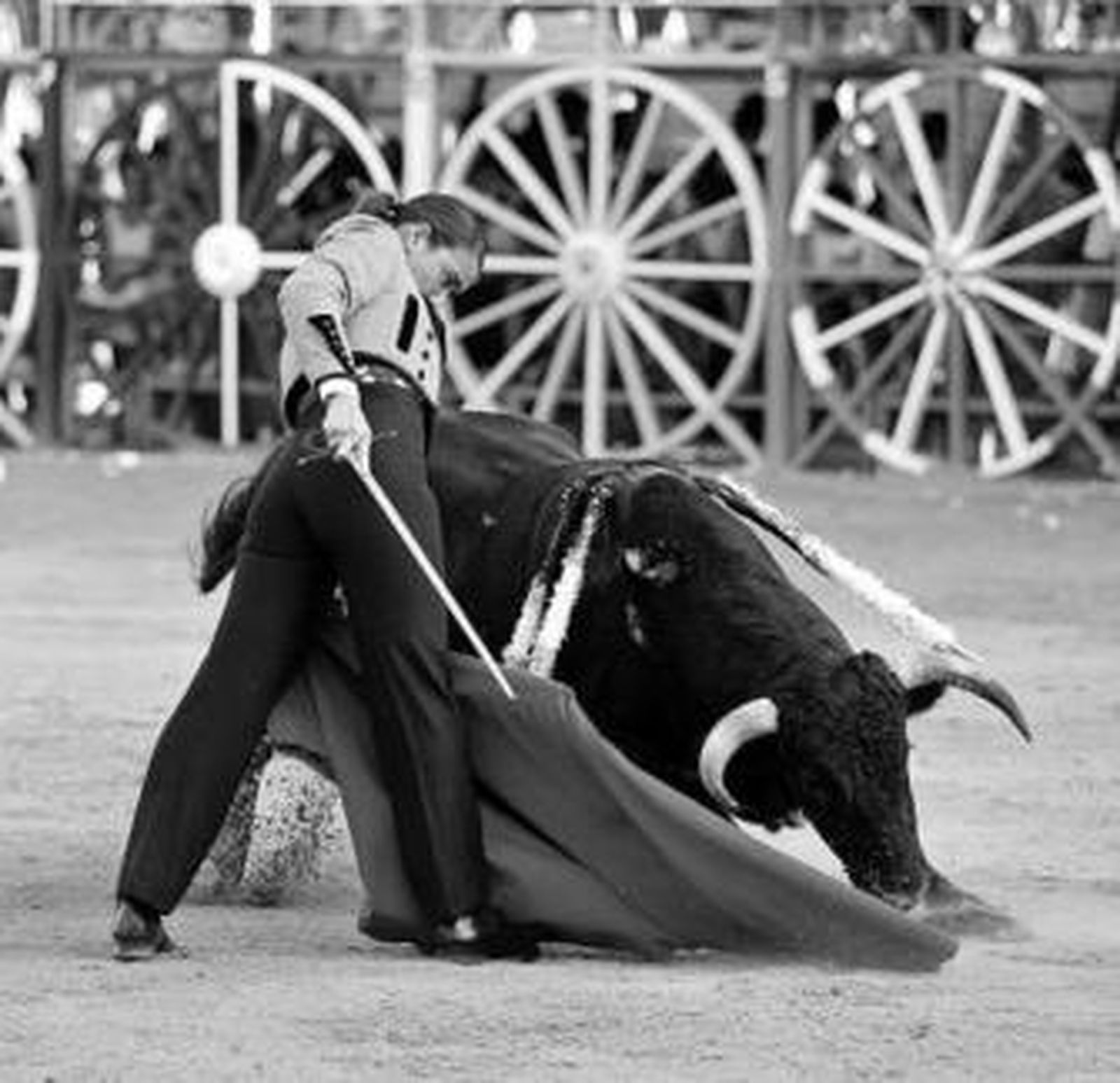 La novillera Conchi Ríos, en una trincherilla.