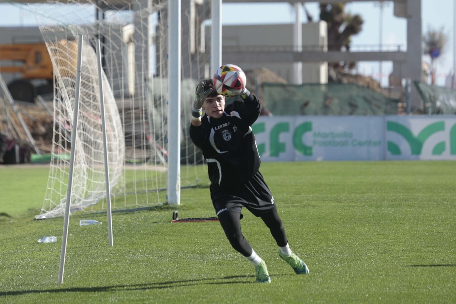 Dani Sánchez, este viernes durante su primer entrenamiento con la Balona
