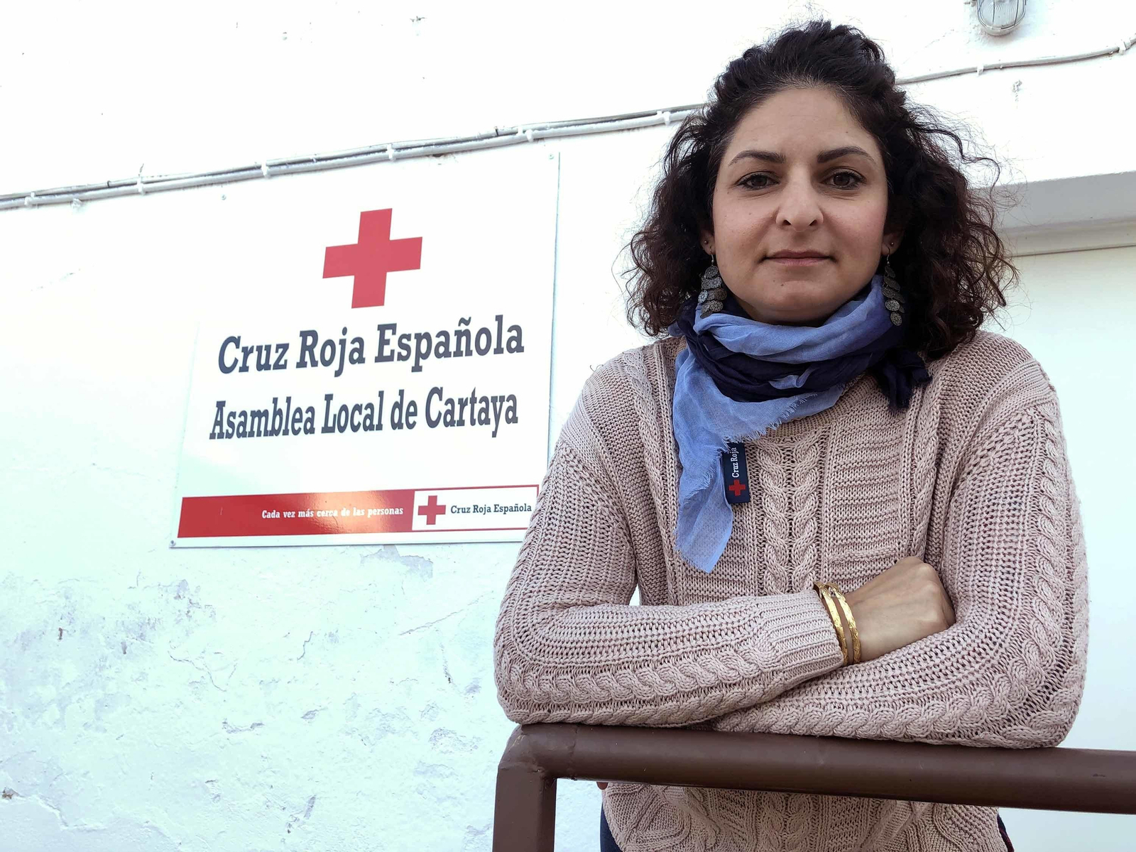 Lama Tomeh Abdul, en la sede de la asamblea de Cruz Roja Española en Cartaya.