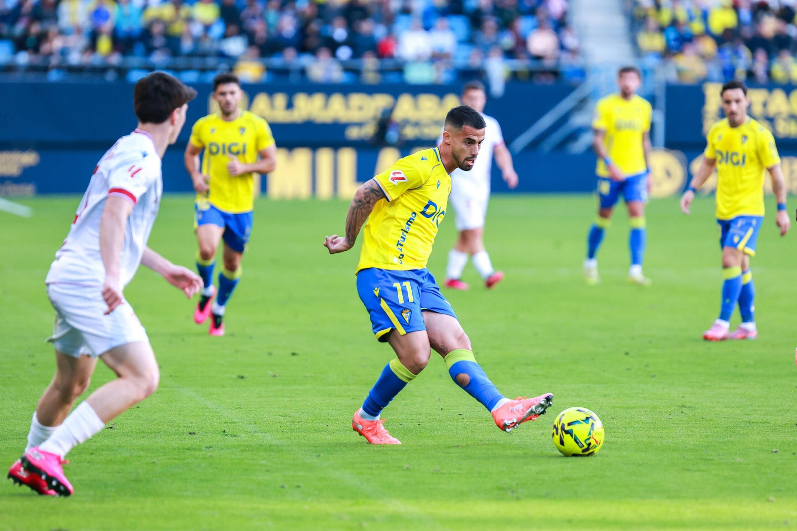 Suso durante el Cádiz-Cultural Leonesa.