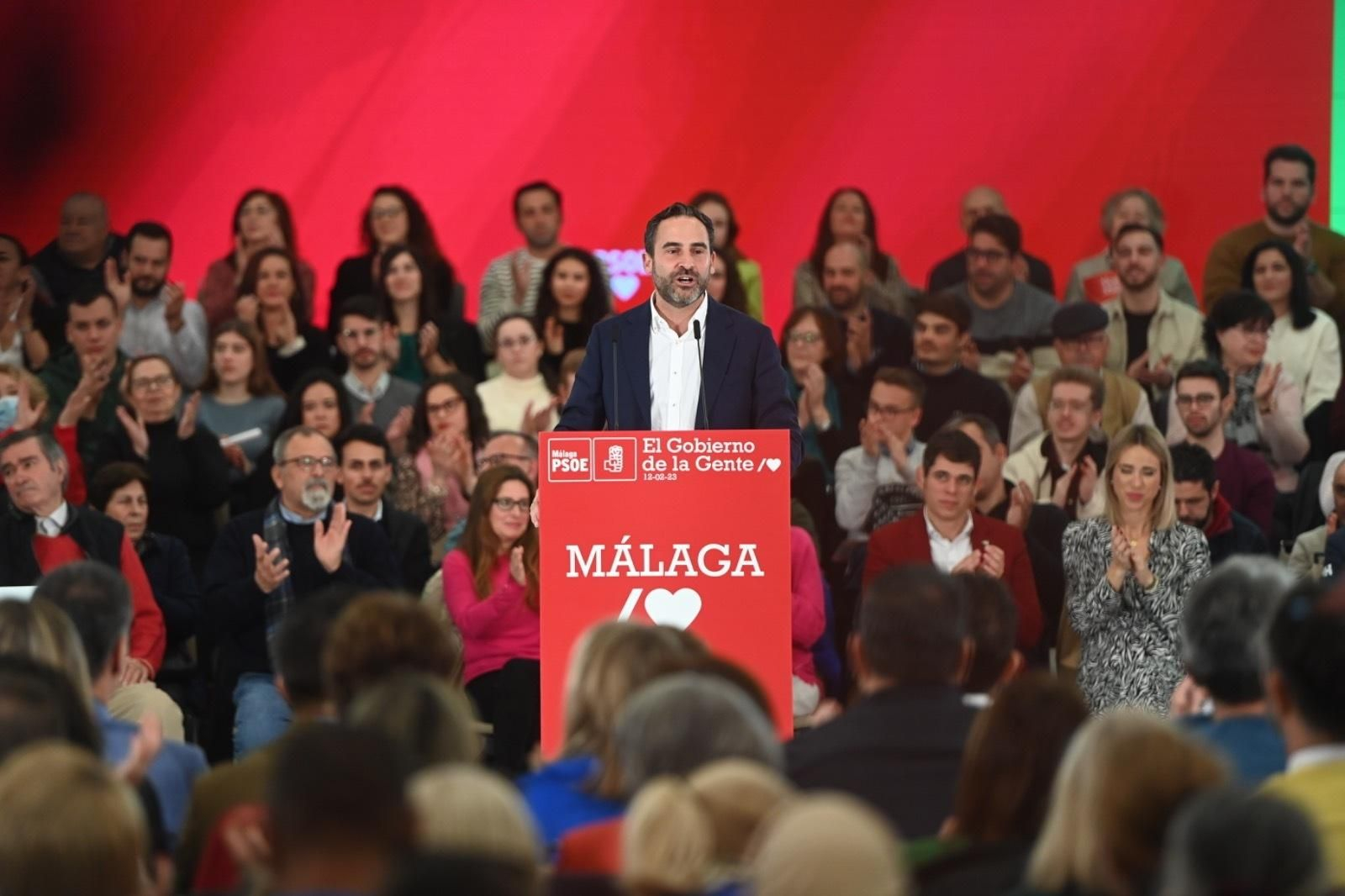 Daniel Pérez, en el mitin de este domingo.