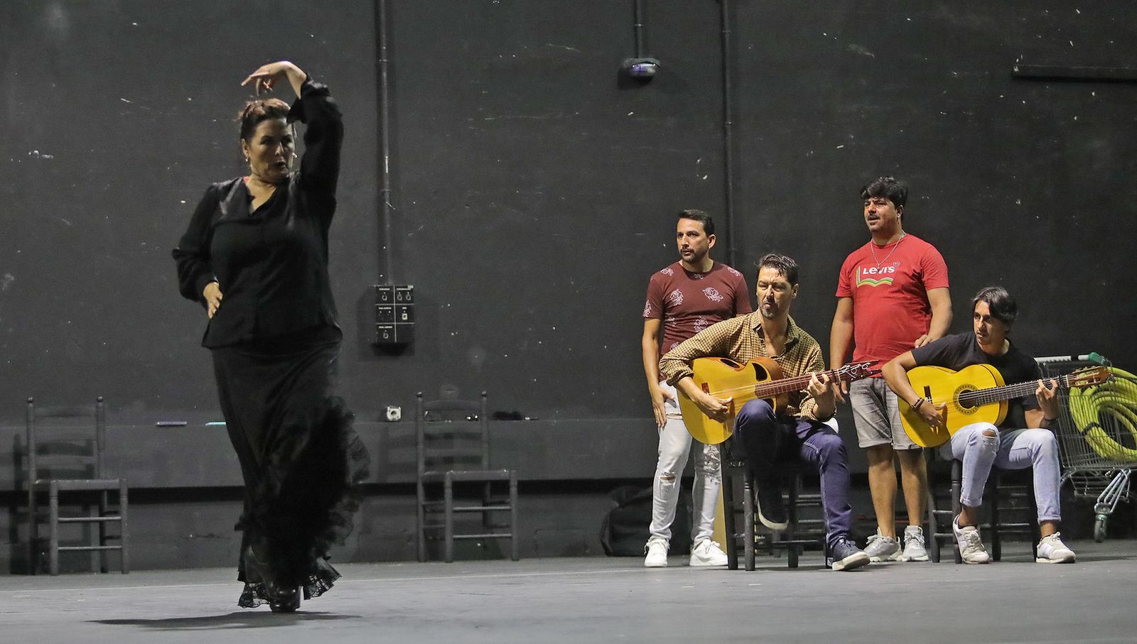 María del Mar Moreno, en un momento del ensayo general de 'Memoria Viva'.