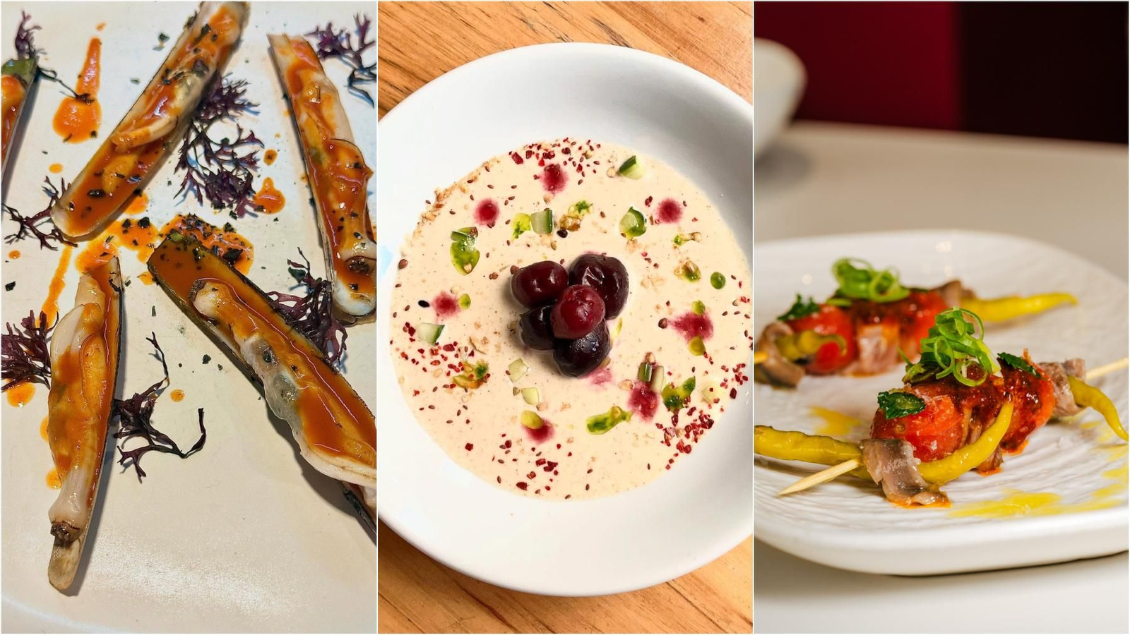 Platos de los tres restaurantes.