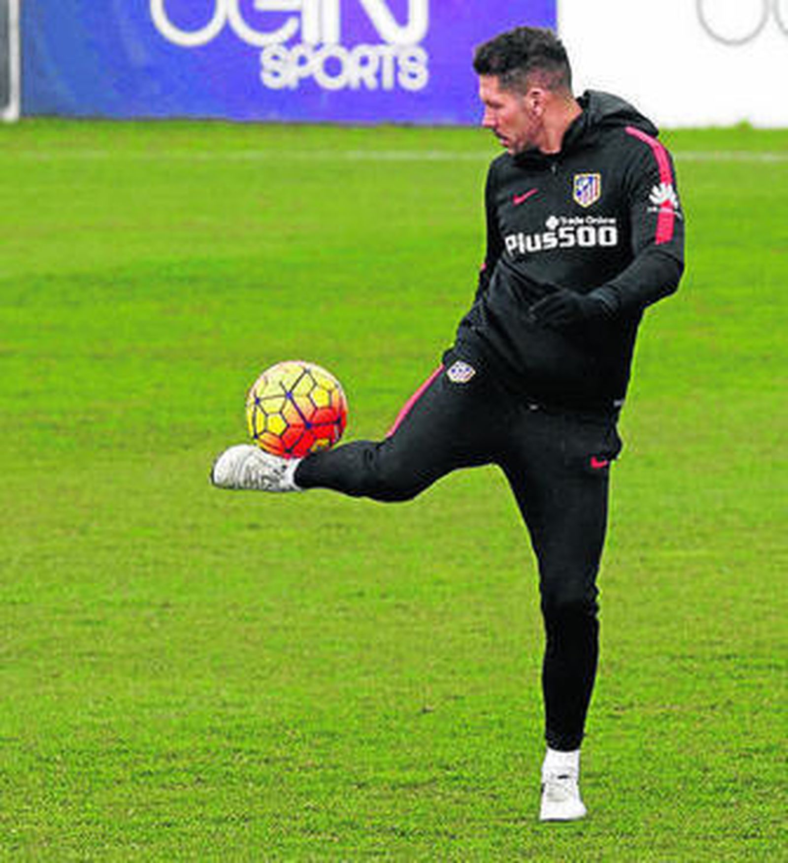 Diego Pablo Simeone, ayer en el Cerro del Espino.