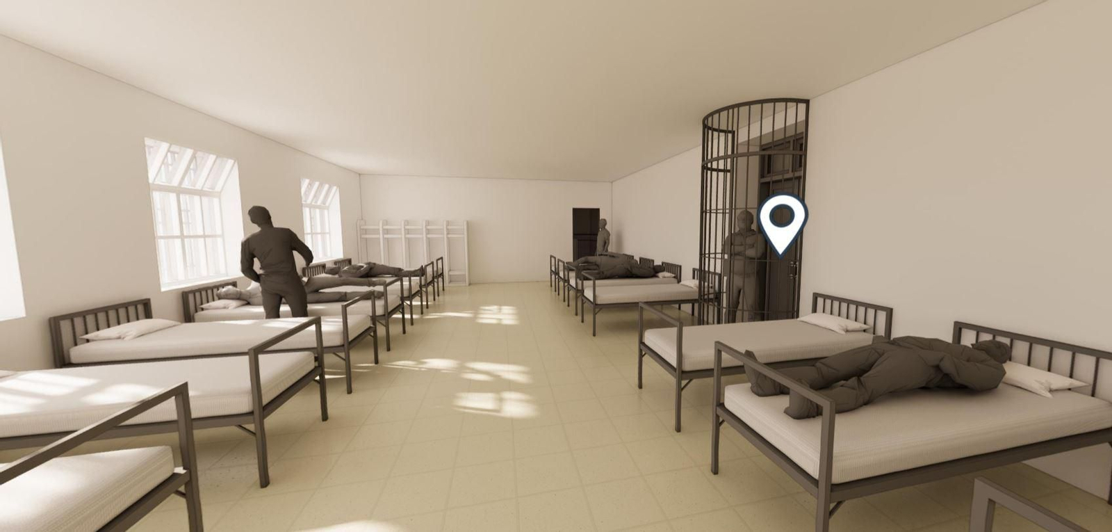 Recreación de cómo eran las celdas en 1933.