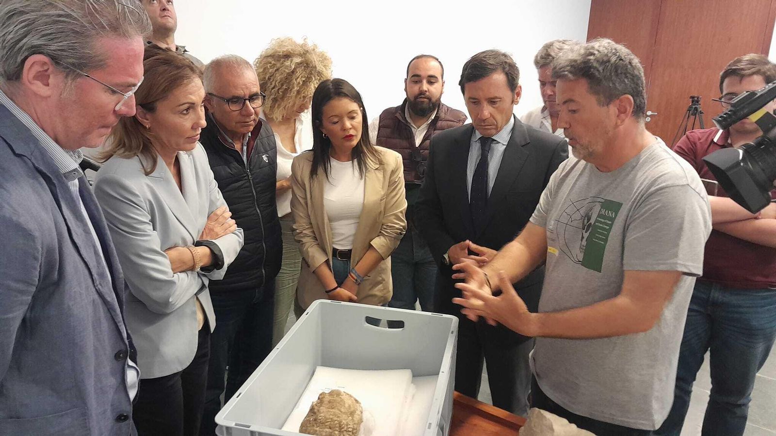 Presentación de los últimos hallazgos arqueológicos en Baelo Claudia, este miércoles.