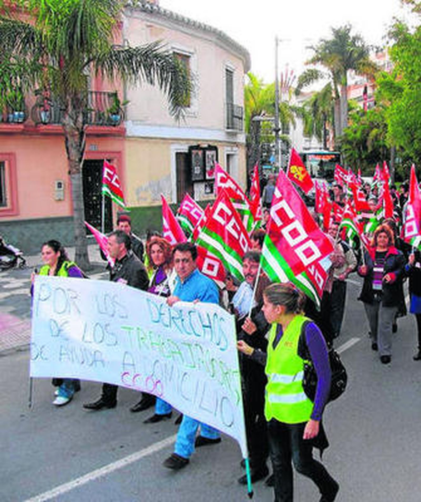 Los trabajadores se manifestaron el pasado martes.