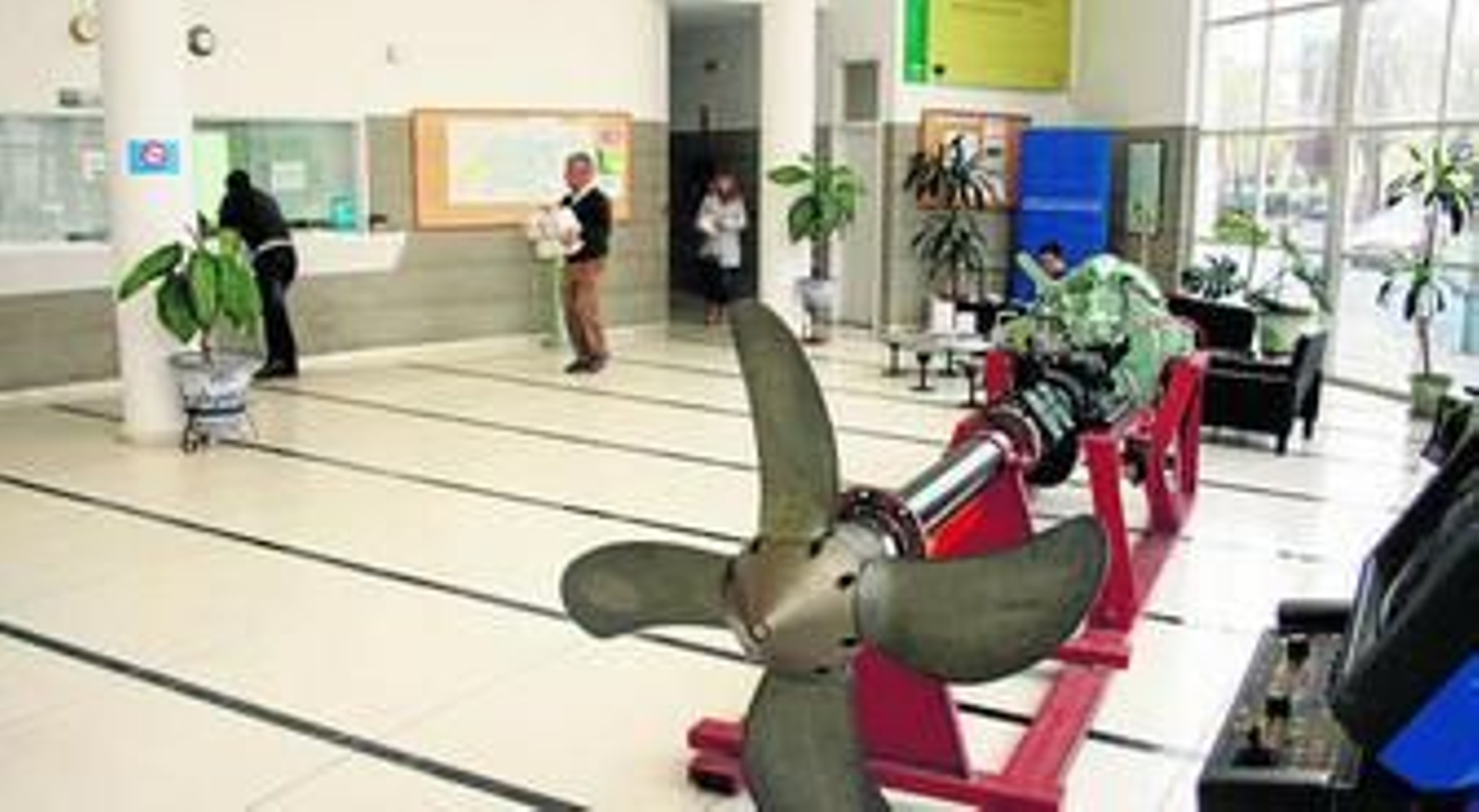 Hall de la escuela Naútico-Pesquera, que desde 2004 se encarga también de la gestión integral de la formación agraria.