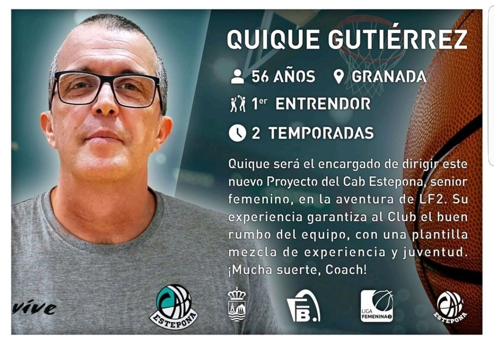 Quique Gutiérrez, entrenador del CAB Estepona.