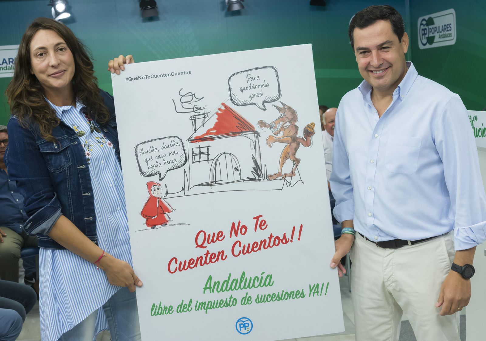 Juanma Moreno Bonilla en una de sus campañas contra el impuesto de sucesiones