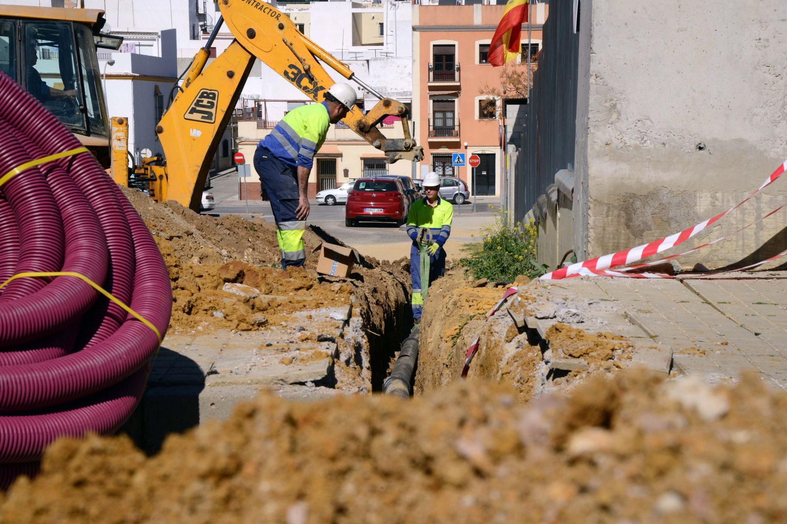Una de obras que se están ejecutando en la actualidad en Utrera.