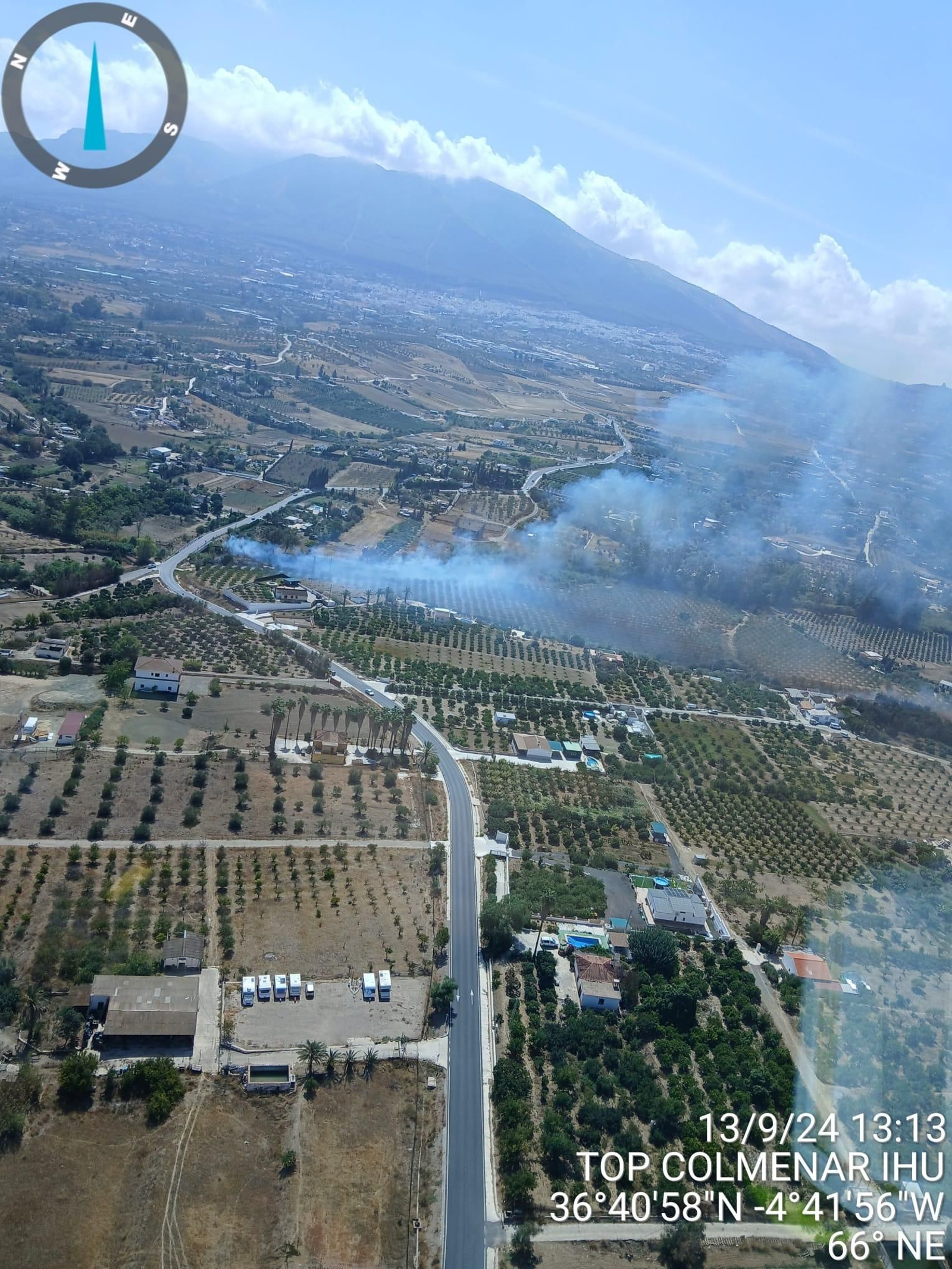 Vista aérea del incendio.