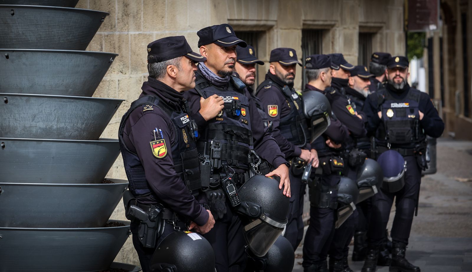 Los bomberos de Jerez marchan hasta el Ayuntamiento