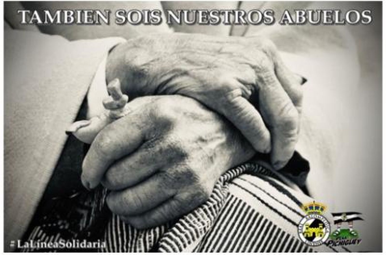 Tarjeta entregada a los abuelos de Alcalá por la Peña Pichigüey junto a los dibujos