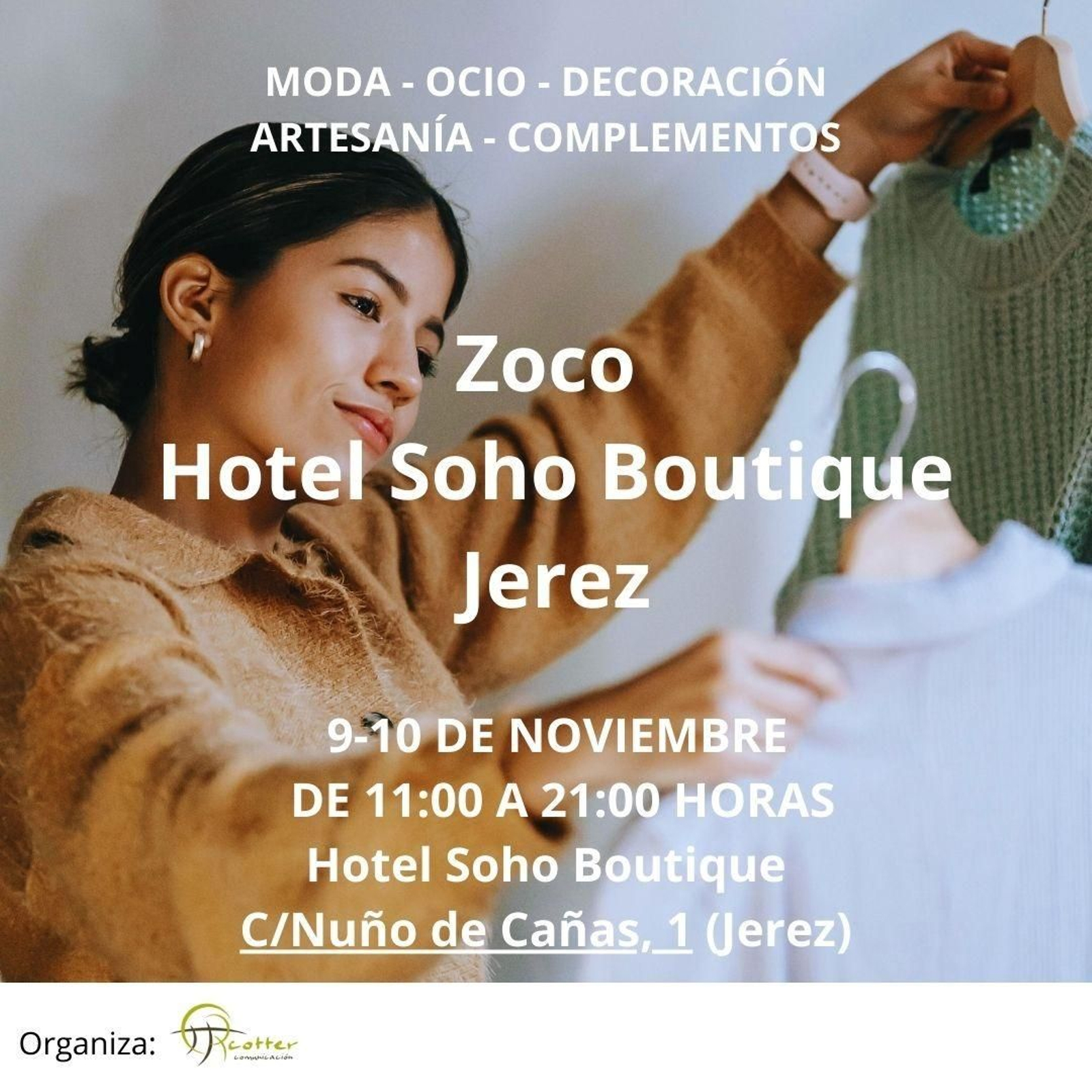 Cartel del primer Zoco de Otoño en el Hotel Soho Boutique