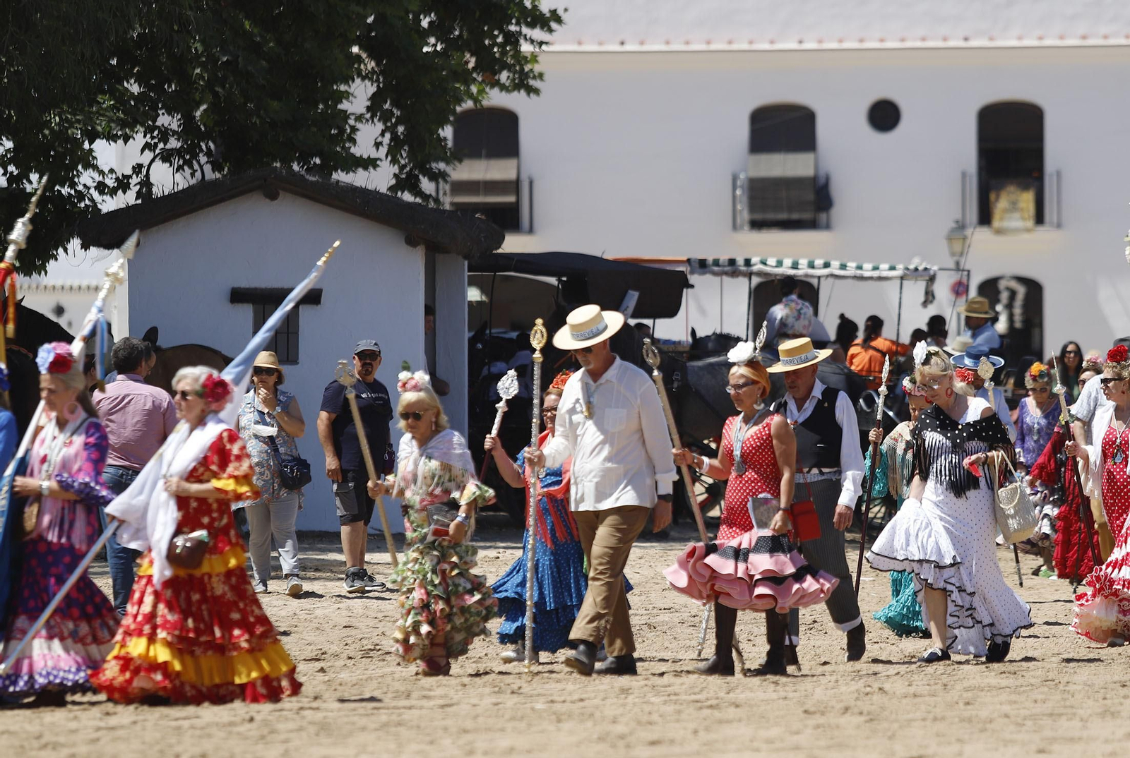 Ambiente en la aldea del Rocío en la jornada del sábado