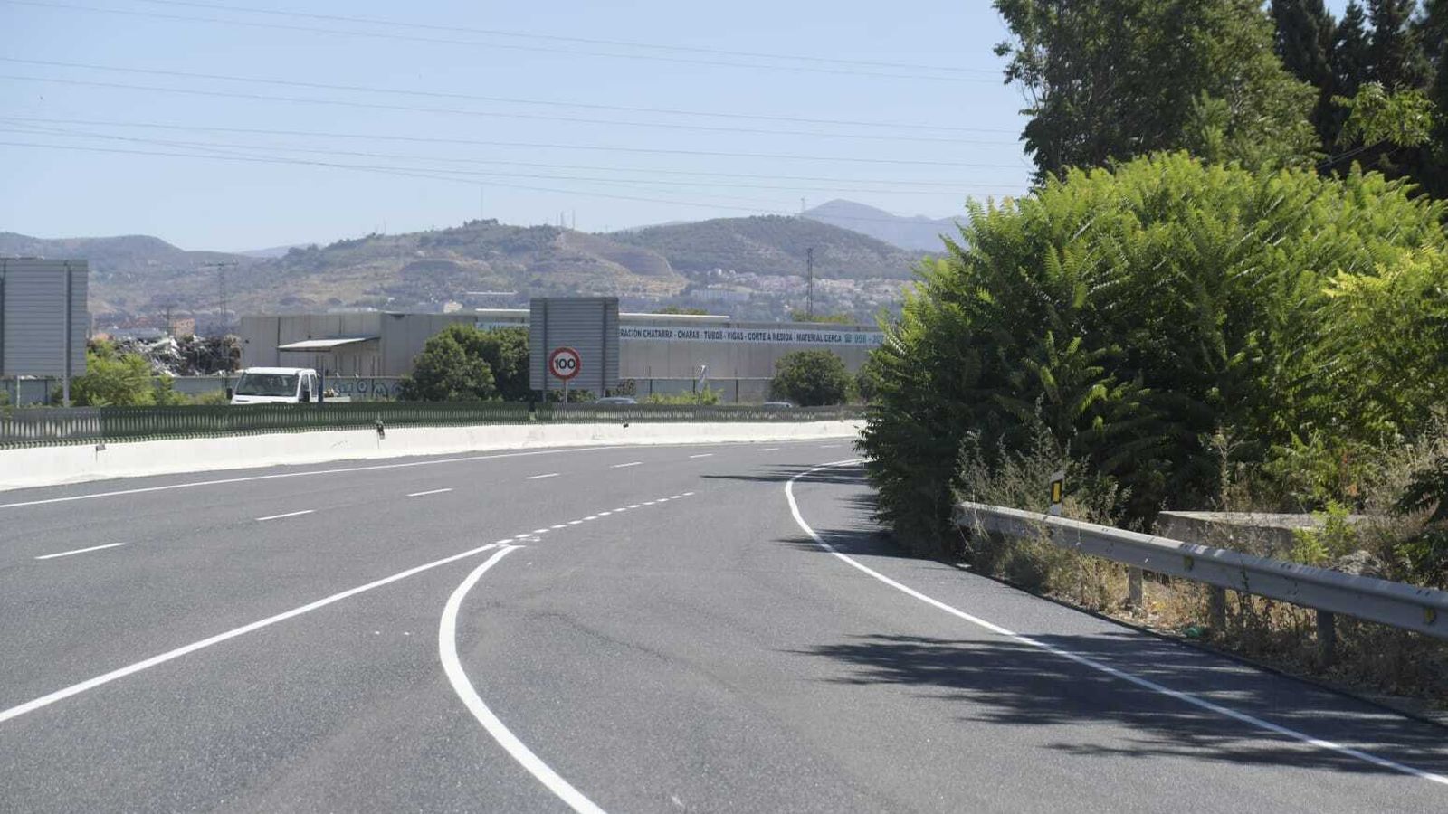 Zona de la A-92G que ha sido asfaltada este lunes