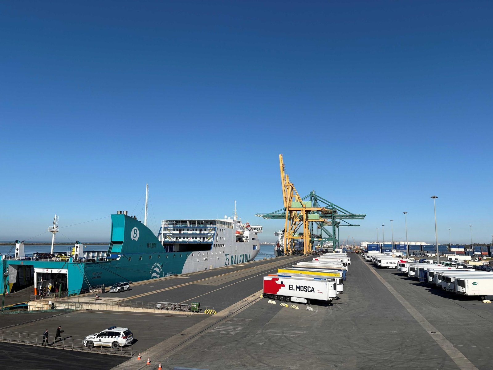 Imagen del Muelle Sur del Puerto de Huelva.
