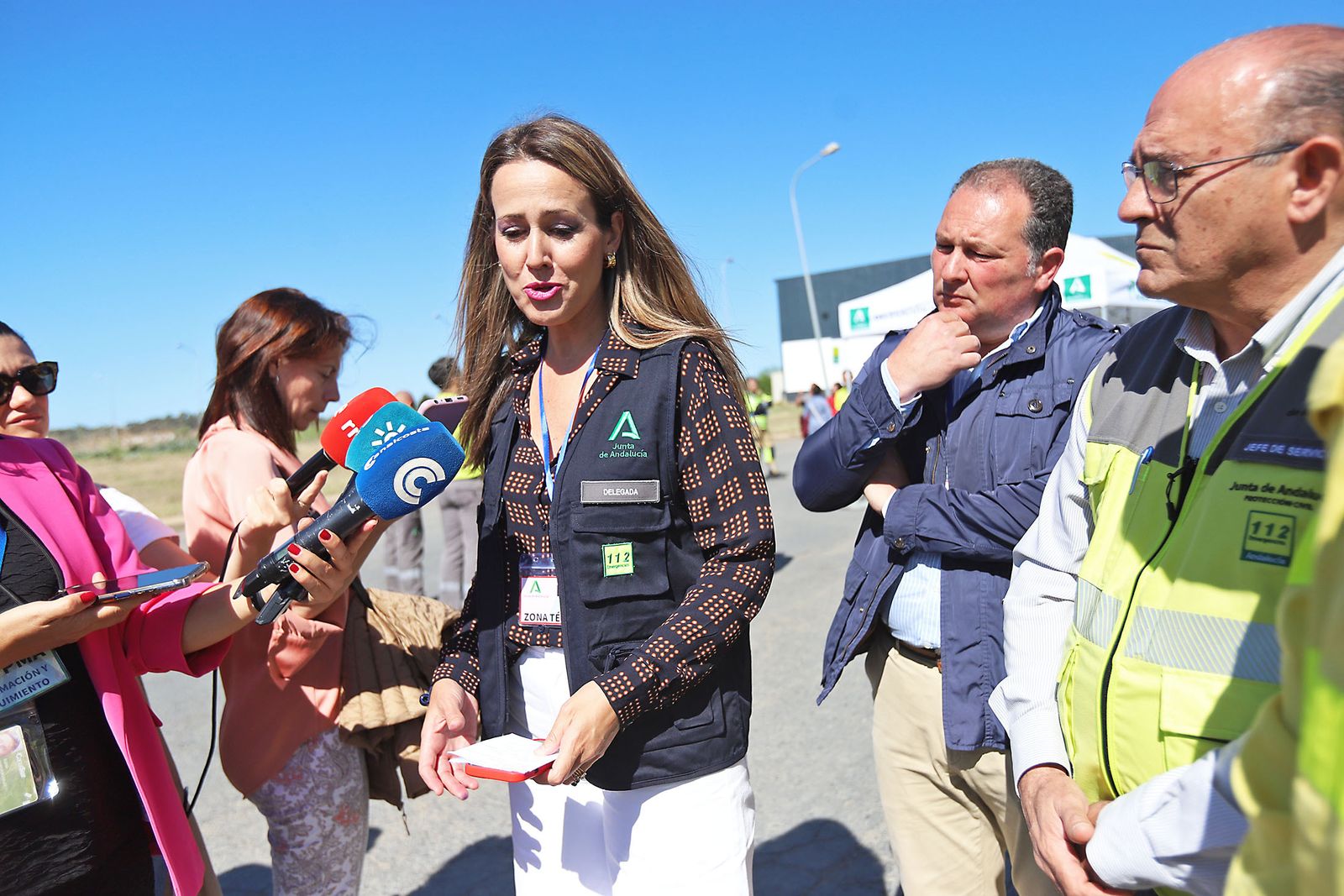 Imágenes del simulacro de incendio forestal que la Junta organiza en Aljaraque