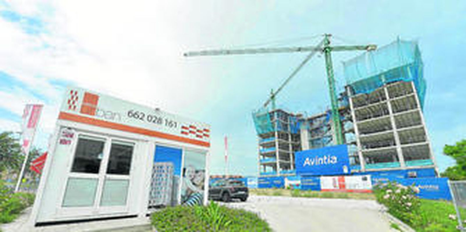 Estado de la construcción de la promoción Urban, con 76 viviendas y 128 aparcamientos.