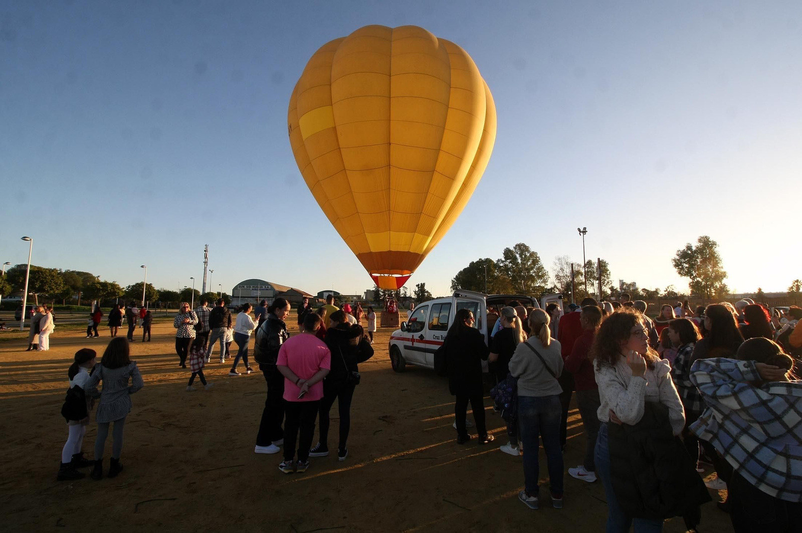 Imágenes del vuelo del globo aeroestático  en Huelva