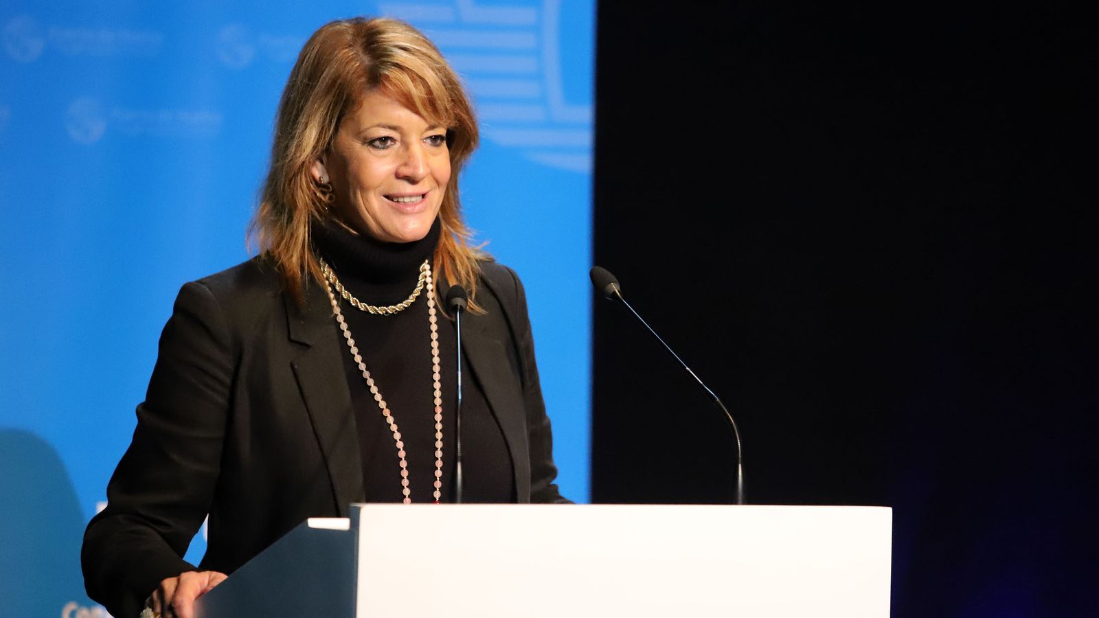 Pilar Miranda durante la presentación de las jornadas ayer en las Cocheras del Puerto de Huelva.