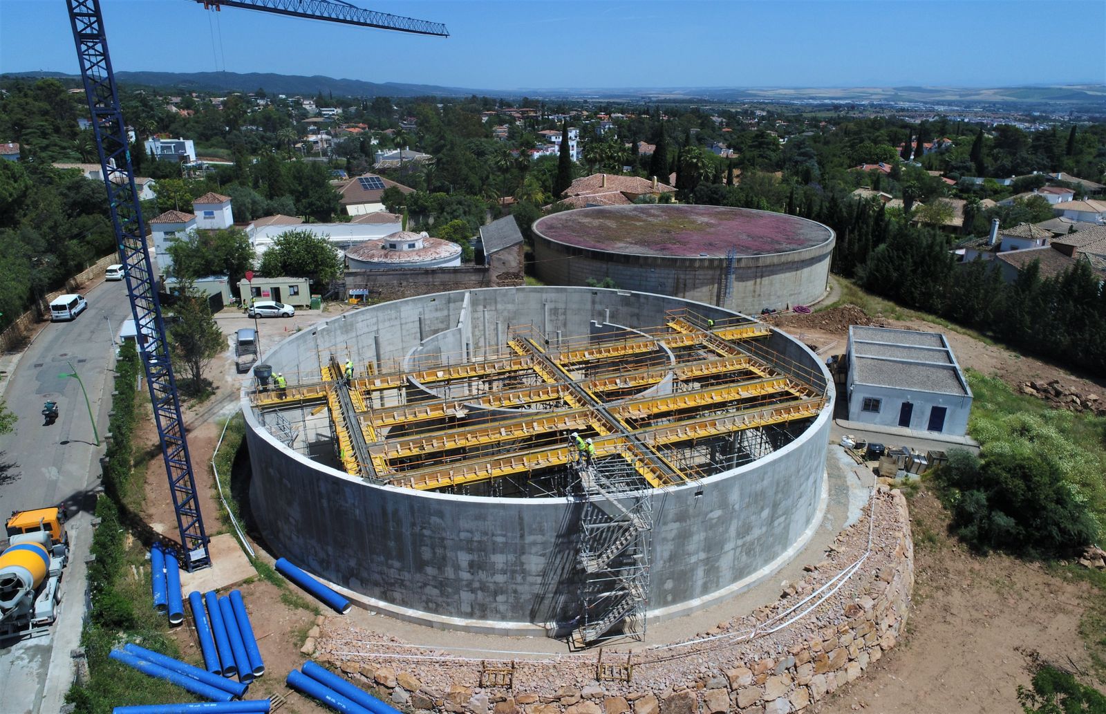 Estado en el que se encuentran las obras del nuevo depósito de Carril Huerta de Arcos.