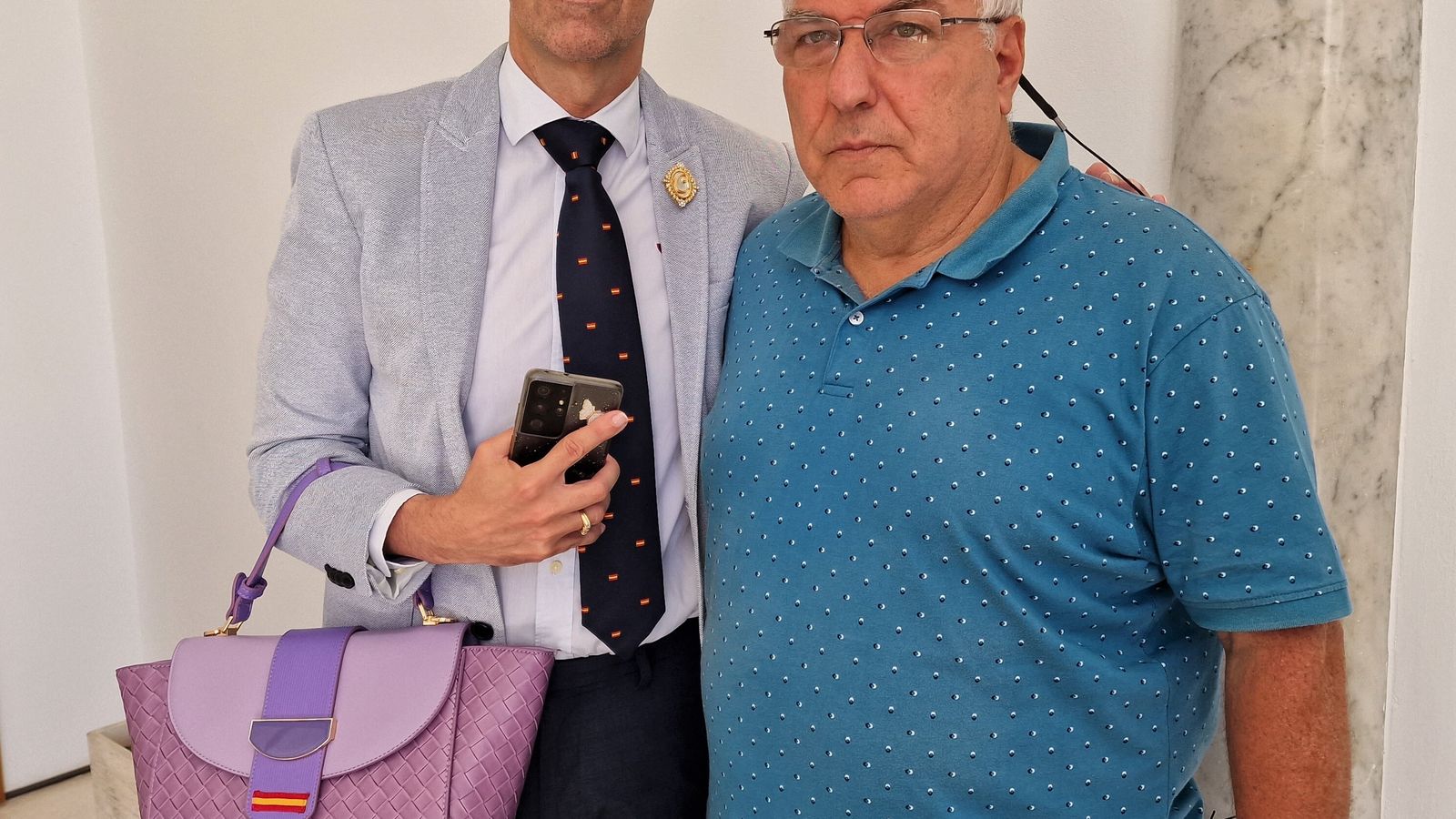 El concejal de Fiestas, David Calleja (izq.) con José Ignacio Delgado Poullet, Nani.