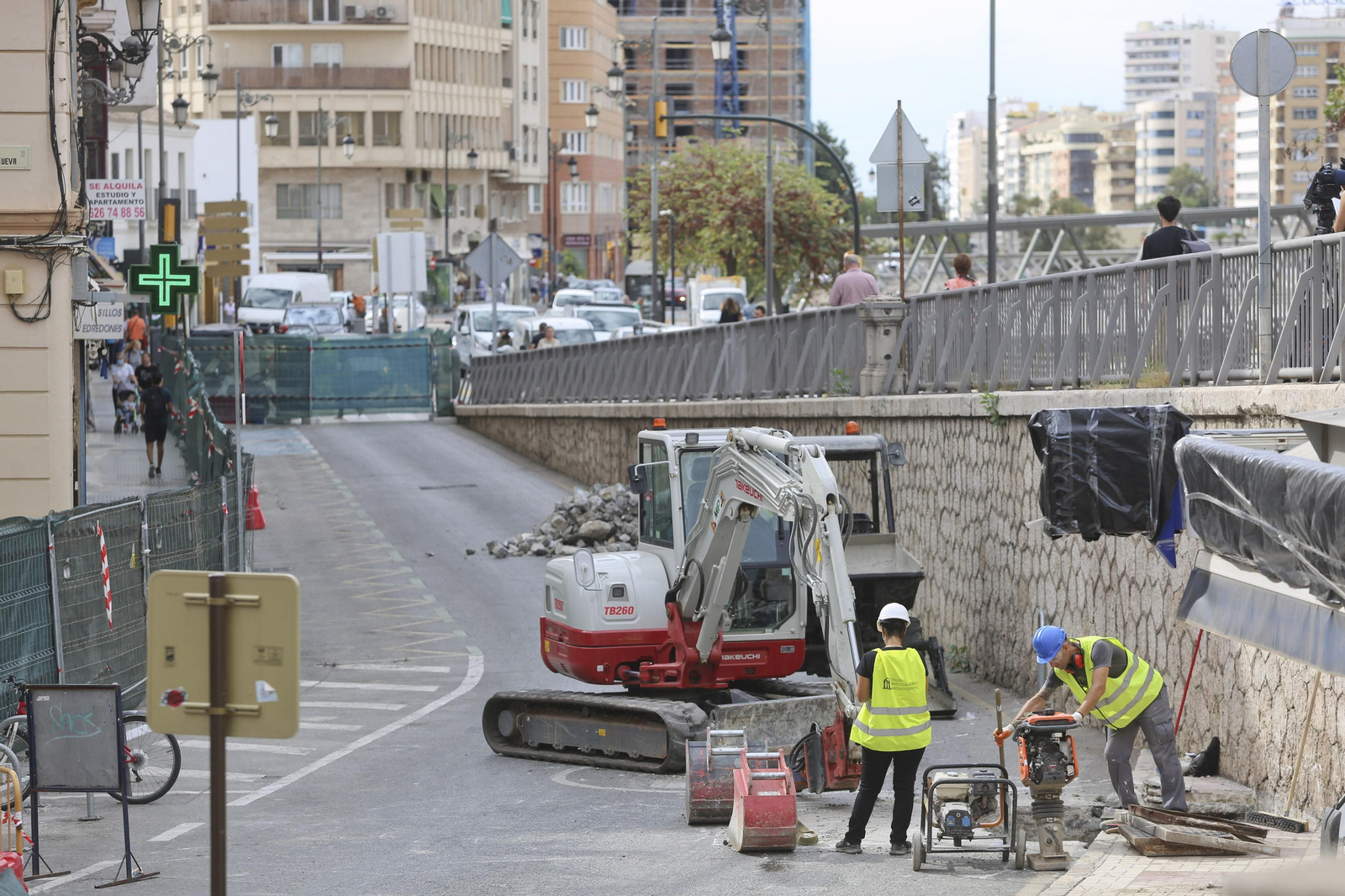 La calle Carretería de Málaga ya está en obras, en fotos