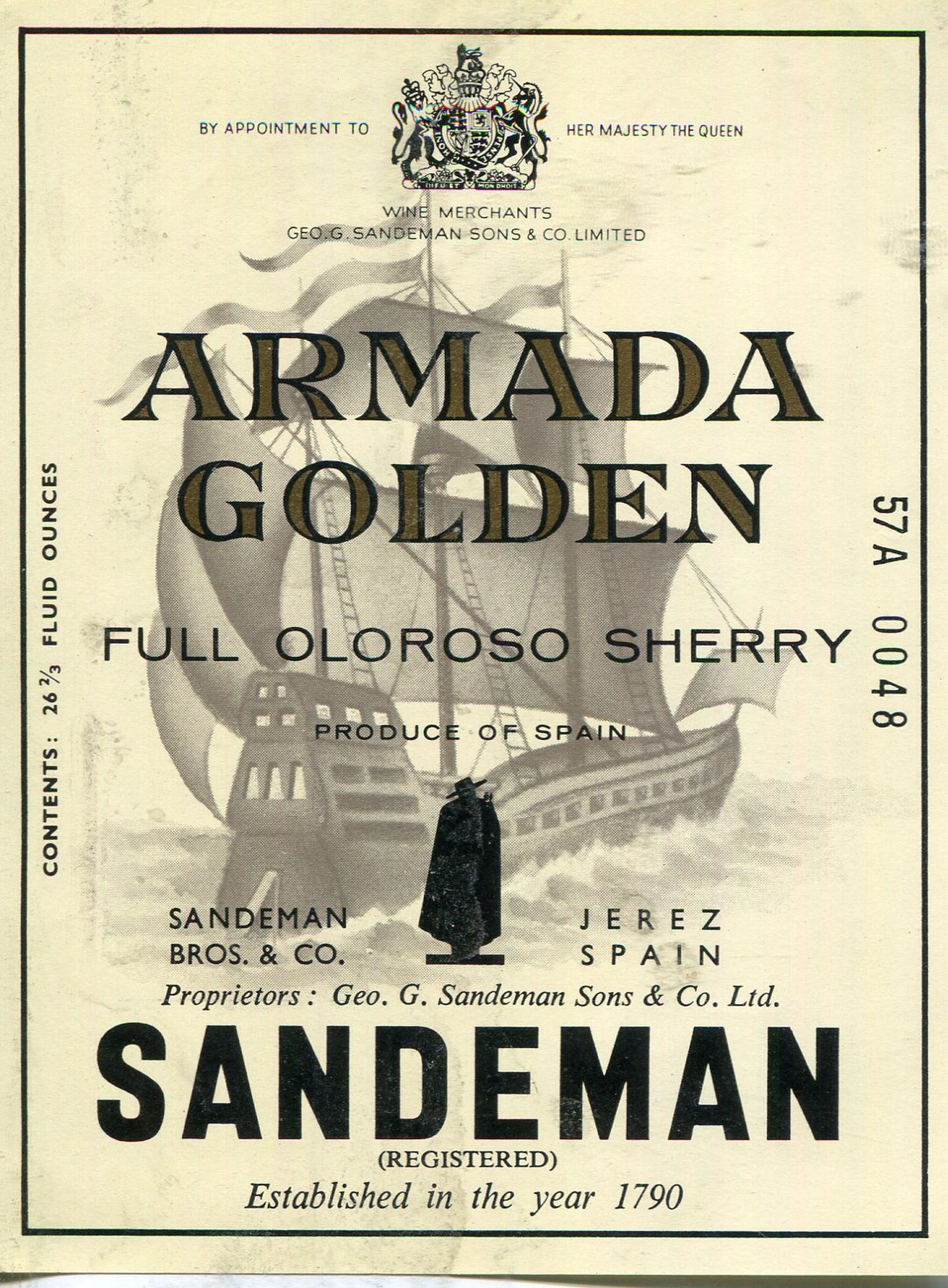 El famoso vino de Sandeman rememora la Armada Invencible.