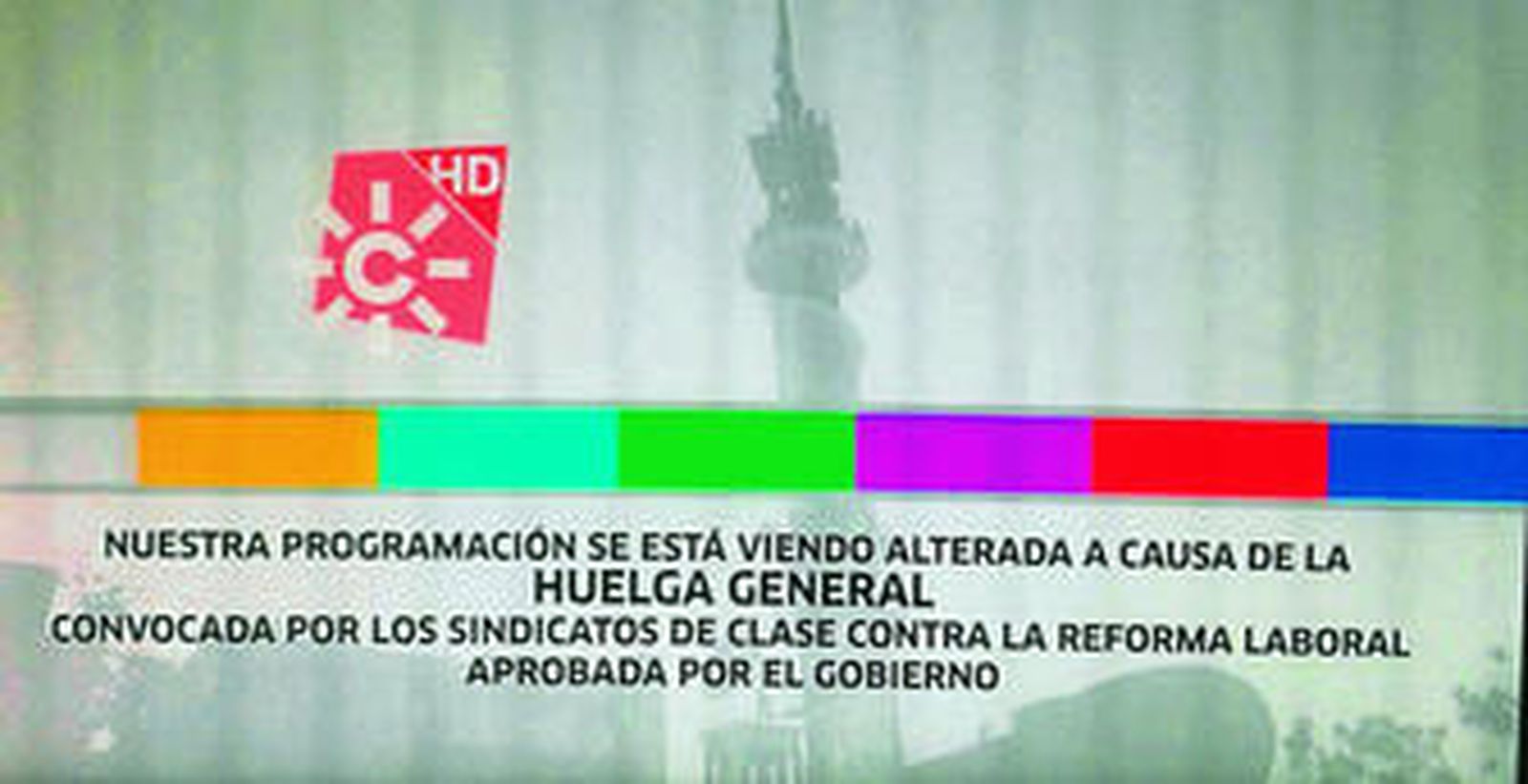 Canal Sur HD fue la única cadena que dejó de emitir durante estas 24 horas de huelga general.