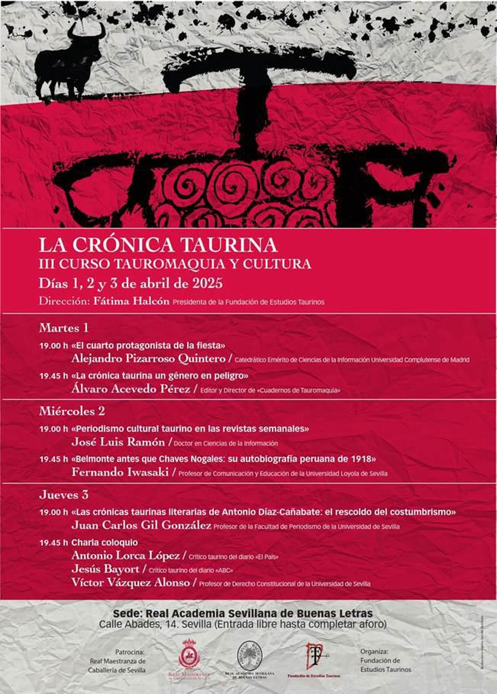 Cartel del ciclo que organiza la Fundación de Estudios Taurinos.