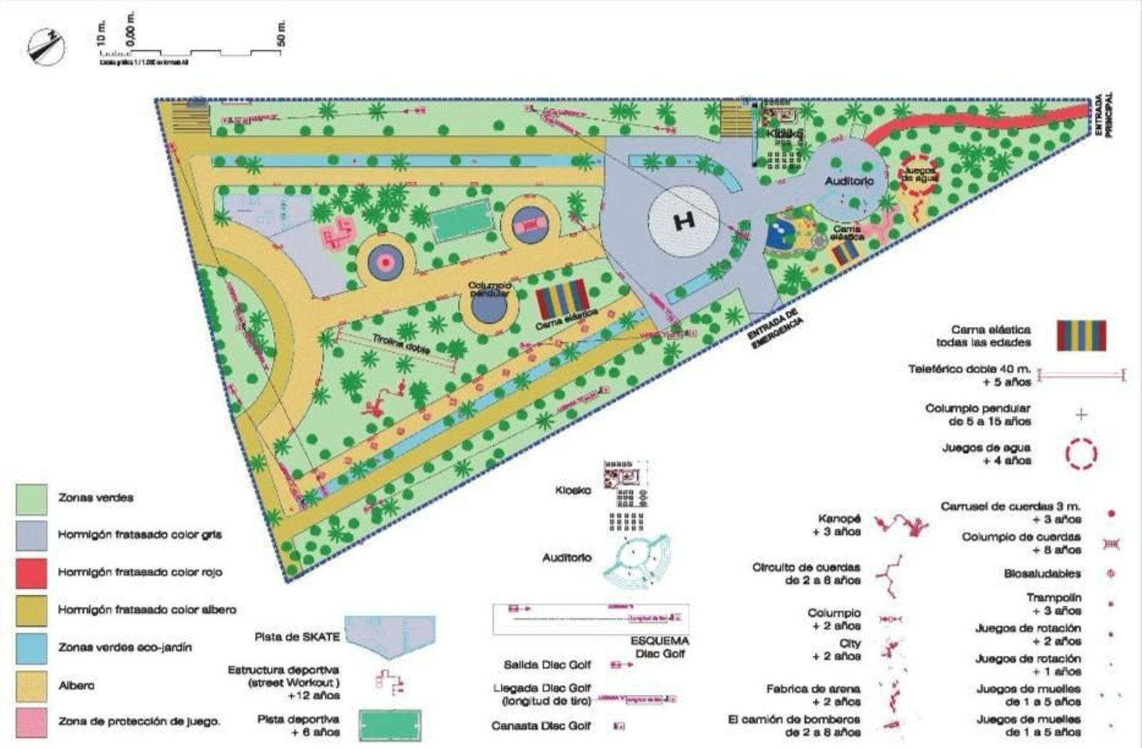 Boceto del parque que acoge la Ciudad de los Niños en Sanlúcar.