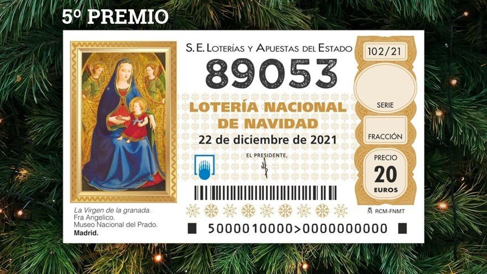 El 89.053, el  sexto de los quintos premios