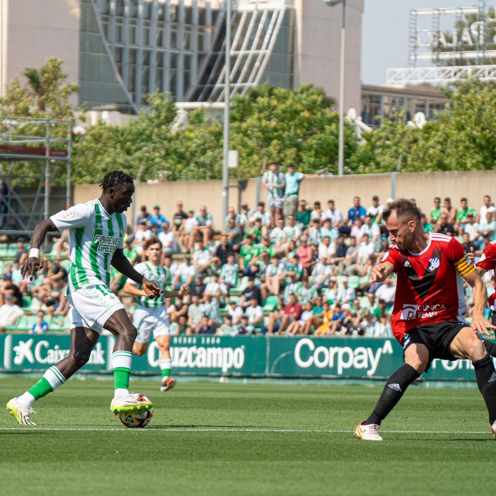 El Betis Deportivo, durante el partido de ida contra el Europa