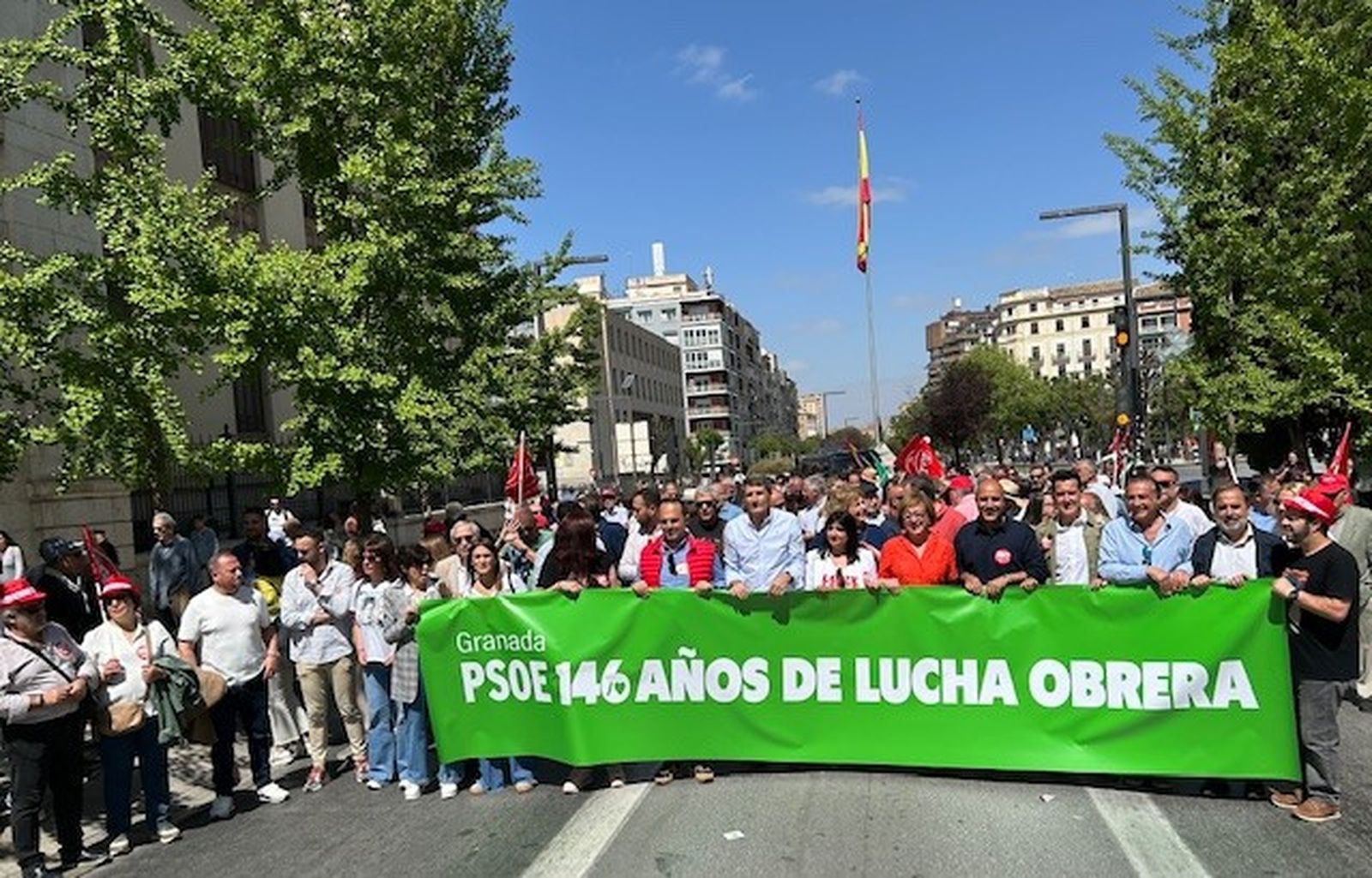 Participación del PSOE de Granada en la manifestación del 1 de mayo en Granada
