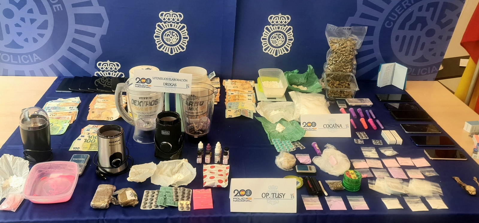 Drogas intervenidas a la red desarticulada que explotaba sexualmente a mujeres en el Campo de Gibraltar.