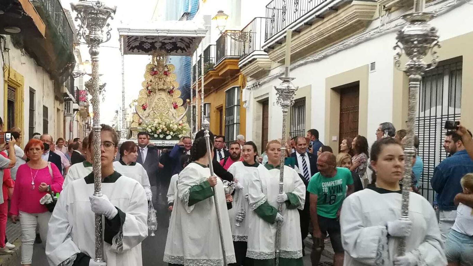 Una imagen de la procesión de la Virgen del Rocío.